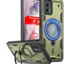 for Motorola Moto G Power 2024 Case Magnetic Compatible with MagSafe,with 2 Screen Protector,with Kickstand Phone Heavy Duty Protection Military Grade Rugged Shockproof Scratch Resistant Green