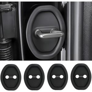 Car Door Latch Covers – Premium Silicone Door Protector, Self-Adhesive Car Door Lock Covers for Cars, Trucks & SUVs, Universal Fit, Noise Reduction and Scratch Protection 4-Pack (3 Black, 1 White),Set of 4 Car Door Latch Covers – Premium Silicone Door Protector, Self-Adhesive Car Door Lock Covers for Cars, Trucks & SUVs, Universal Fit, Noise Reduction and Scratch Protection 4-Pack (3 Black, 1 White),Set of 4