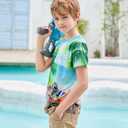 RAISEVERN Boys Girls 3D Graphic Printed T-Shirts Short Sleeve Summer tees for 4-14 Years (S)