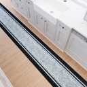 Ottomanson 3X8 Washable Hallway Runner Rug - Rug Runners for Kitchen Border Non-Slip Indoor Entryway Rug - Ultra-Thin Bathroom Floor Mat - Carpet for Laundry Room Bedroom, 31" x 8'