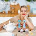 3 x Kajaia 30 Pcs Christmas Elf Outfits for Kids Xmas Kitchen Cooking Clothes Accessories Include Blue Baking Apron and Hat Mini Baking Props Set for Boys, Girls, Dollhouse, Christmas Clothes and Gift