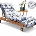 Outdoor Chaise Lounge Chair Cushion 75.1 x 22.8 x 4.7 Inches 100% Waterproof Replacement Cotton Patio Pool Lounge Chair Cushion for Outdoor Furniture with Ties, Blue Enchantress