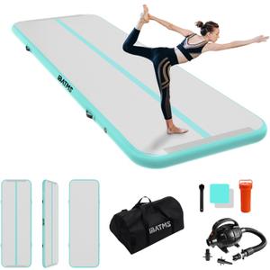 VIYAU Air Tumbling Mat Tumble,16ft Inflatable Gymnastics Air Mat for Gymnastics Training/Home Use/Yoga/Water Gymnastics With Pump