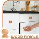 Pinkunn 80 Pcs Wood Finials Dowel Rods Caps 3/4 Inch Tall with 1/4 Inch Hole Unfinished Wood Drawer Knobs Pulls Handles Small Classic Ball Wooden Rods Caps for Crafts, DIY, Cabinet, Furniture, Drawer