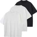 Mens Oversized T-Shirts Fashion Loose Fit Crewneck Tshirt Streetwear Heavyweight Short Sleeve Gym Workout Tops, Size XL
