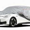 Favoto Car Cover for Automobiles Waterproof - Outdoor All Weather Hatchback Cover Sun Rain Dust Snow Windproof 210D Oxford with Zipper Door Car Tarp Universal Fit for Hatchback (157-171 inch)