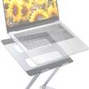 Adjustable Laptop Stand for Desk, Foldable Lightweight Aluminum Alloy Laptop Riser with 22lb/10kg Load Capacity, Ergonomic Computer Stand Holder for All 10"-17.3" Notebooks/Tablets, CP01S