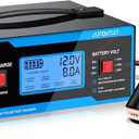 AUTOUTLET Upgraded 8 Volt Battery Charger for Golf Cart Automotive Battery Charger and Maintainer 0-10A with Cable Clamps for 6/8/12/14/16/24V Lead-Acid Batteries (Blue)