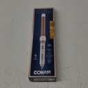 Conair Double Ceramic 1-inch Curling Wand, Straight wand produces flawless waves (White)