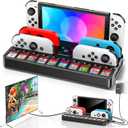 Switch Docking Station for TV with Controller Charger, Replacement for Switch TV Dock with HDMI Adapter, SW Base Station Portable Charging Dock with 10 Game Slots, Game Boy Advance Games