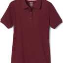 French Toast Girls' Short Sleeve Picot Collar Polo School Uniform Shirt (Standard and Plus) (Red)