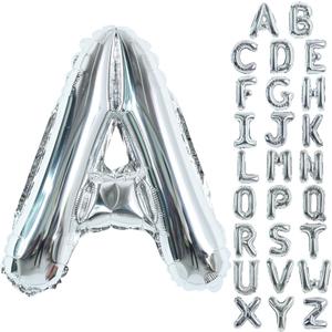 Silver Party Balloons 10 Pack Random Letters