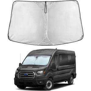 EcoNour Windshield Sunshade Compatible for Ford Transit 2015-2024 2025 2026, Wagon XL,Wagon XLT Cargo Vehicle,Connect Van XL Sun Visor for Front Window Sun Cover, Heat Protector, Car Accessories