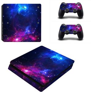 Vinyl Decal Skin Stickers Cover for PS-4 Slim S Console Play Station 4 Controllers Galaxy Space Purple (for PS4 Slim)
