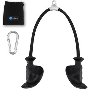 Tricep Rope with Ergonomic Handles, 36 Inch Tricep Pull Down Rope for Cable Machine, Pulley System, Triceps Rope Cable Attachment for Gym, Home (Black)