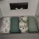 Yoofoss Muslin Swaddle Blankets, Organic Baby Blankets, 47 x 47 Inches Receiving Blanket for Baby Boys and Girls, Baby Essentials for Newborns Soft Breathable (Green & Leaves)