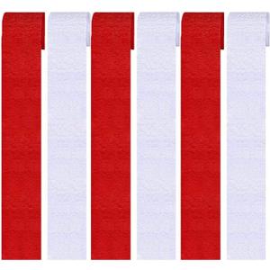 Red and White Crepe Paper Streamers Party Streamer Decorations - Party Decoration Supplies - Great for Various Birthday Party Wedding Festival Party Decorations (12 Rolls, Red White)