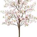 Caxchiling Cherry Blossom Tree 6FT, Artificial Pink Tree Indoor with White Planter, Faux Potted Silk Plant for Home, Office, Wedding, Garden, Party, Hotel Decoration
