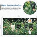 Large Extended Gaming Mouse Pad with Stitched Edges,Green Desk Mat XL Cool Desk Pad Keyboard Mat,Kawaii Cute Cat Flower Mouse Pad Desk Mat Desk Decor with Non-Slip Rubber Base,Large Computer Mat (B1)