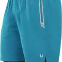 NORTHYARD Men's 2 in 1 Running Shorts Workout Gym Athletic Shorts with Liner Active Training Shorts with Zipper Pockets (XL)