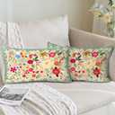 COARVXA Floral Pillow Covers 12x20 Set of 2,Farmhouse Floral Pillow Covers Decorative Double Sided Pattern Cushion Cover Soft Pillow Case for Living Sofa Room Bed Porch Patio Square Pillow Cover