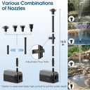 Antfraer 12W Solar Water Pump, Solar Water Fountain Pump 160GPH Flow Adjustable with 6.6FT PVC Tubing, Solar Pond Pump for Fish Pond Garden Waterfall Hydroponics DIY Water Features