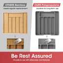 3 x Aujen Silverware Organizer - Expandable Kitchen Drawer Organizer, Adjustable Utensil Organizer, Cutlery Tray for Forks, Knives, Multipurpose Kitchen Organizers and Storage Solution, Grey, Medium