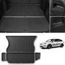 LUCKEASY 5 Seat Trunk Mats for Tesla Model X 2023 2024 2025 2026 Cargo Liners Rear Trunk Pads Anti-Friction TPEAll-Weather Waterproof 4pcs/Set Black