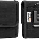 Premium Nylon Flip Phone Pouch with Metal Belt Clip and Adjustable Magnetic Closure Holster Compatible with Samsung and Motorola Flip Phones