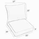 Sorra Home Sunbrella Deep Seating Cushion Set - Outdoor Chair Pad & Back Pillow, Water & Fade Resistant for Patio Furniture with Plush Foam - Lido Indigo (23" x 25" x 5"), 2 Piece Set