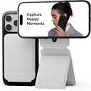 MOFT Phone Tripod Stand Selfie Stick for iPhone, Multi-Angles iPhone Stand, Lightweight & Portable Phone Holder, Strong Magnets, MOVAS Vegan Leather, Travel Essentials, Misty Cove (Without Card Slot)