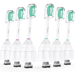 Replacement Heads for Philips Sonicare E-Series - Ofashu Brush Head Compatible with Essence Xtreme Elite Advance 7022 5610 White, 6 Packs Screw-on Electric Toothbrush
