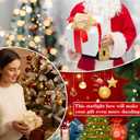 18 Pcs Christmas Gold Velvet Gift Bow for Gift Wrapping 2.8 Inch and 4 Inch Christmas Self Adhesive Glitter Ribbon Bows Stick on Flocked for Xmas Present Wrapping Decor Wreaths Tree (Khaki)