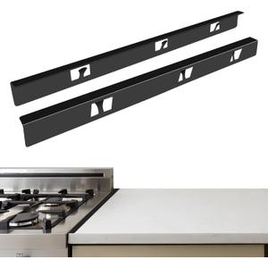 Stove Gap Covers,Stove Gap Filler, Range Trim Kit, Stove Gap Guards, Heat Resistant and Easy to Clean Aluminum Black 23.4 in.