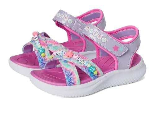 SKECHERS Girls Jumpsters Sandal-Tie Dye BFFs, Lavender/Multi, 13 Y