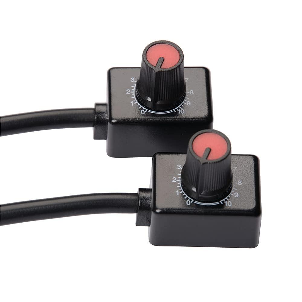 2Pack DC0/1-10V Knob LED Dimmer Mini Controller Rotary Switch Low Voltage Passive PWM Dimming Off for 0-10V / 1-10V Dimmable LED Drivers Electronic Ballasts Controling Interior Light Grow Lamp