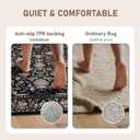 Warmstar 6×9 Area Rug for Living Room,Washable Area Rug Non-Slip TPR Backing,Vintage Persian Floral Vine Faux Wool Low Pile Carpet for Living Room Bedroom Dining Room, Black Multi