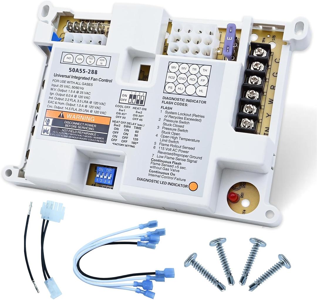 Upgraded 50A55-288 Furnace Control Circuit Board Replacement for White Rodgers Amana Goodman and Whirlpool 8068142 Ignition Module