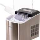 Igloo Electric Countertop Ice Maker Machine - Automatic and Portable - 26 Pounds in 24 Hours - Ice Cube Maker - Ice Scoop and Basket - Ideal for Iced Coffee and Cocktails - Stainless Steel