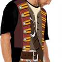 MISS FANTASY Pirate Shirt Women Men - Pirate Costume Outfits Halloween Unisex Adults (Black, XL)