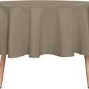 sancua Round Tablecloth - 60 Inch - Water Resistant Spill Proof Washable Polyester Table Cloth Decorative Fabric Table Cover for Dining Tables, Buffet Parties and Camping, Taupe