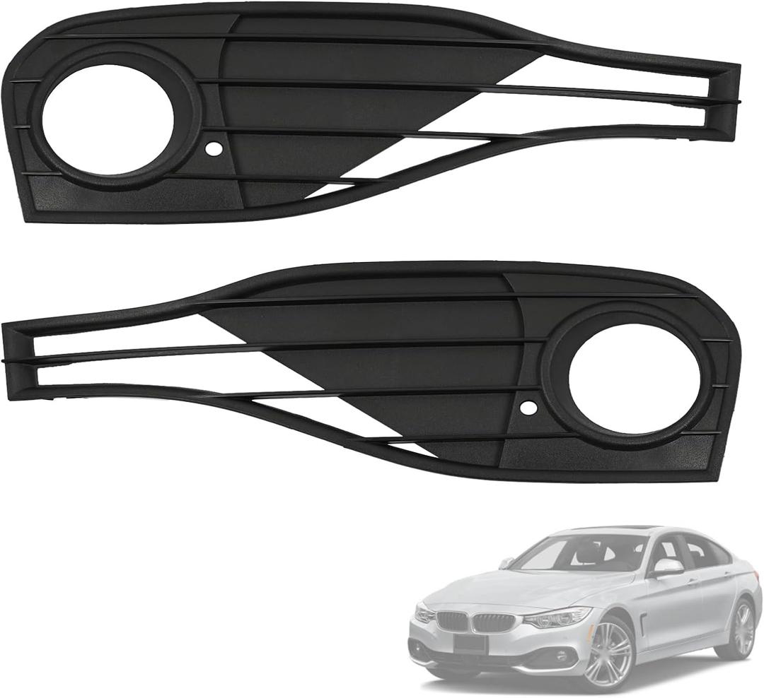 Front Bumper Left & Right Fog Light Bezels Fit for BMW 428i 430i 435i 440i xDrive Gran Coupe Base 2014 2015 2016 2017 2018 2019 2020 Fog Light Cover Trim Replaces 51117294683 51117294684