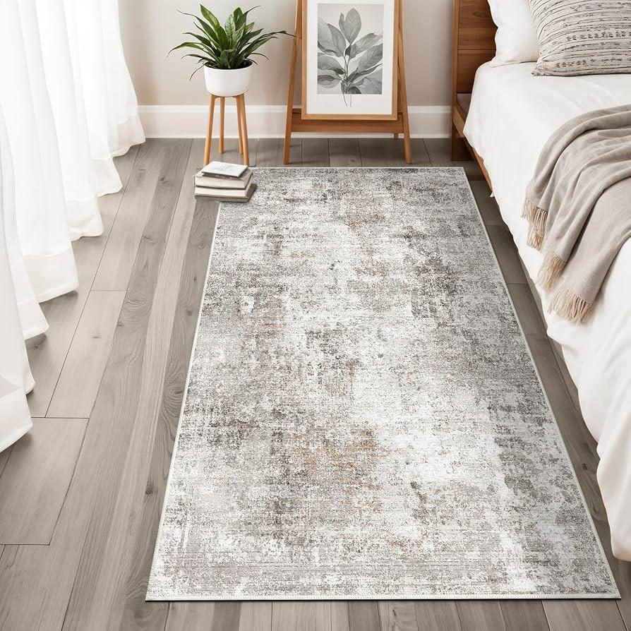 Washable Non-Slip Kitchen Runner Rug with Rubber Backing Modern Abstract Stain Resistant Floor Carpet Runner for Hallway, Entryway, Bedroom, Living Room -  30 in x 6 ft