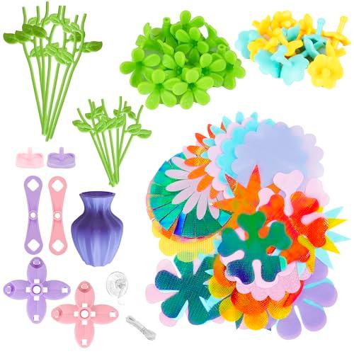 Kingci Fabric Flower Bouquets DIY Kit, 2025 Creative Flower Making Kits Accessory Refills 106PCS Educational Arts and Craft Kits for Kids, Birthday Christmas Gifts for Girls Boys Teens (Colorful)