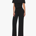 Hybrid & Company Women's Lightweight Off Shoulder Jumpsuit – Stretchy Wide Leg Romper – Casual to Formal One Piece Outfit M