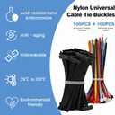 2 x 200 Pcs Heavy Duty Nylon Cable Ties for Automotive Body & Trim Clips, Self-Locking Zip Ties for Car Body, Replacement Parts & Outdoor Use - Strong Adjustable Plastic Fasteners