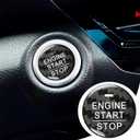 Carbon Fiber Push Start Button Cover Compatible with Honda CRV Accord Civic Crider Engine Start Stop Button Cover Key Ignition Switch Cover Black