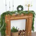 2Pcs 9Ft Scented Christmas Norfolk Pine Garland Real Touch Winter Fir Scent Artificial Pine Garlands Deluxe Norfolk Cedar Garland for Holiday Indoor Table Fireplace Wall Mantle Stair Home Decor