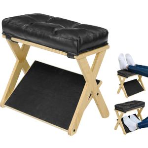 Foot Rest Under Desk at Work, Under Desk Footrest with Double Step Wooden Ergonomic Design, Non-Slip EVA Surface, Office Foot Stool for Posture Support, Leg Relief, Home Office & Gaming