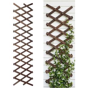 Expandable Garden Trellis, Indoor Wood Decorative Fence Panels for Climbing Plants, Vine Ivy Rose Support, Balcony Wall Decor, Yard Landscape Edging, Patio Divider, Animal Barrier (5.9 X 90 inch)